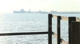 Hazy view in the middle of the sea with scorching heat