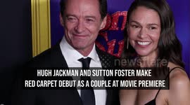 Hugh Jackman and Sutton Foster make red carpet debut as a couple at movie premiere