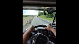 Trucker Drives in the Left Lane