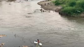 Suspected trafficking victims found swimming across river to 'escape scam centre' in Myanmar