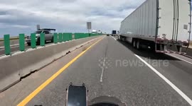 Near Miss With an 18-Wheeler