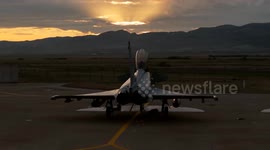 Eurofighter Typhoons escorted by F-16s as they enter Turkish airspace