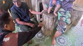 Toddler with leg trapped in log is rescued with a chainsaw