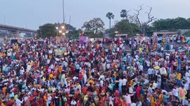 Drone captured Tragedy Strikes: 6 Children Drown in Ganges River During Chhath Puja Preparations in India