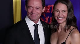 UNCAPTIONED: Hugh Jackman and Sutton Foster make red carpet debut as a couple at movie premiere