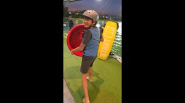 Thrillseeker uses basin on wakeboarding course