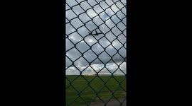 Ryan Air 737 takes off into the clouds from East Midlands airport