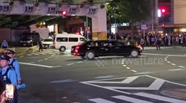Trump’s motorcade passes through Nishiazabu Intersection in Tokyo, Japan