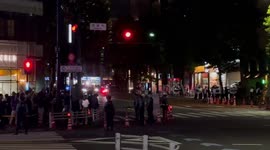 Trump’s motorcade passes through city streets during visit to Tokyo, Japan