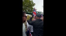 Hundreds gather for anti-immigration and counter-march in Southampton, UK
