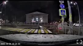 Truck collides with car in Mariupol, Ukraine