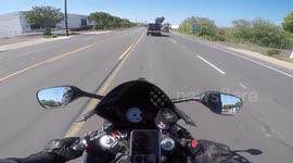 Rider Runs Bike into Bumper