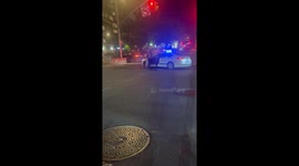 Two unattended vehicles roll backward and collide in New York, USA