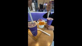 Paper straw mishap causes funny spill at café in Quezon City, Philippines
