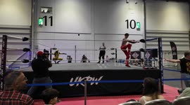 Is this the most acrobatic  swearing of all time. This excellent move was pulled of by a UK Raw wrestler