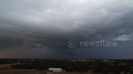 Drone captures lightning storm in Bertram, Texas, USA
