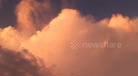 Giant wall cloud looms over in Marble Falls, Texas, USA