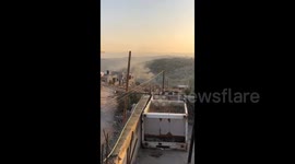 Smoke was seen rising over the Jenin area following an Israeli Air Force strike that targeted a hideout used by armed suspects