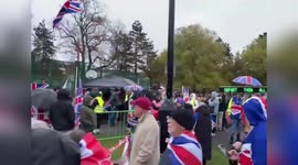 Rain hits Tommy Robinson's anti-immigration protest in Southampton