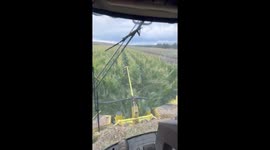 Fascinating forage harvester during corn harvest in Joliet, USA