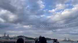Marine One spotted carrying Trump and Takaichi in Yokosuka, Japan