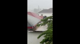 Strong winds and heavy rain in Mandeville, Manchester, Jamaica