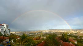 Beautiful rainbow lights up sky in Turkish capital Ankara