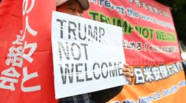 Anti-Trump rally held near Japanese premier's office in Tokyo