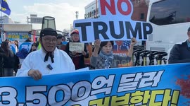 Anti-Trump protesters rally near APEC summit in South Korea