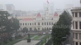 Ho Chi Minh City, also known as Saigon, is experiencing torrential heavy rainfall from a tropical storm in the South China Sea