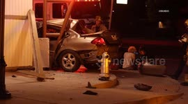 US, Bakersfield: Bakersfield Vehicle Crashes Into Building And Injures Driver