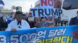 South Korea: Anti-Trump protesters rally near APEC summit in South Korea