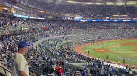 Fans chant during marathon World Series Game 3 in Toronto, Canada