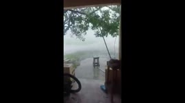 Hurricane Melissa brings powerful winds and low visibility to Treasure Beach, Jamaica