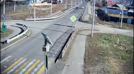 Black car collides during overtaking attempt in Zalari, Irkutsk, Russia