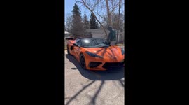 Man Is Definitely Not Too Tall for His Corvette