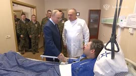 Putin visits P. V. Mandryka Central Military Hospital in Moscow