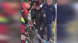 China: Firefighters Become “Spiderman” To Rescue Man From River