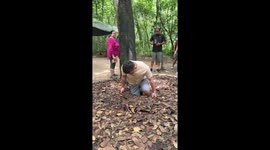 Viet-wrong! Tourist struggles to escape from Cu Chi Tunnels that helped defeat the Americans