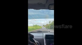 Jamaica: Lowered Power Pole After Hurricane Melissa in Jamaica