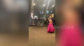 Ariana Grande waves to fans at ‘Wicked: For Good’ Broadway screening in NYC