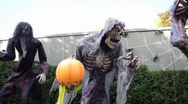 Creepy mannequins and pumpkins decorate Toronto streets ahead of Halloween