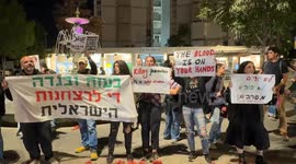 Israel: Israeli activists in Jerusalem protest government's offensive on Gaza Strip