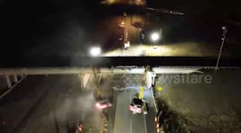 US: Dramatic Demolition Of Bullfrog Road Overpass Clears Way On I-90