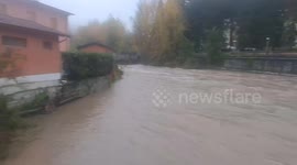 Italy: Heavy Rain Floods Bologna Province, Reno River Swells