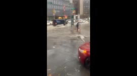 Flash Flooding Engulfs Brooklyn Streets Amid Record NYC Rainstorm