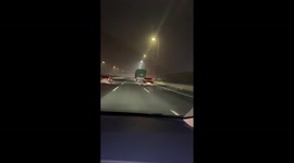 Drivers concerned by overloaded truck on motorway in China