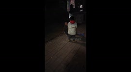 Boy slips while showing off kicking skills in Jilin, China