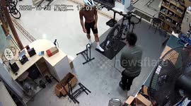 Bike tire unexpectedly explodes while being inflated in Guangdong, China