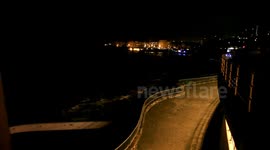 heavy rain and high winds and high tide batters plymouth devon